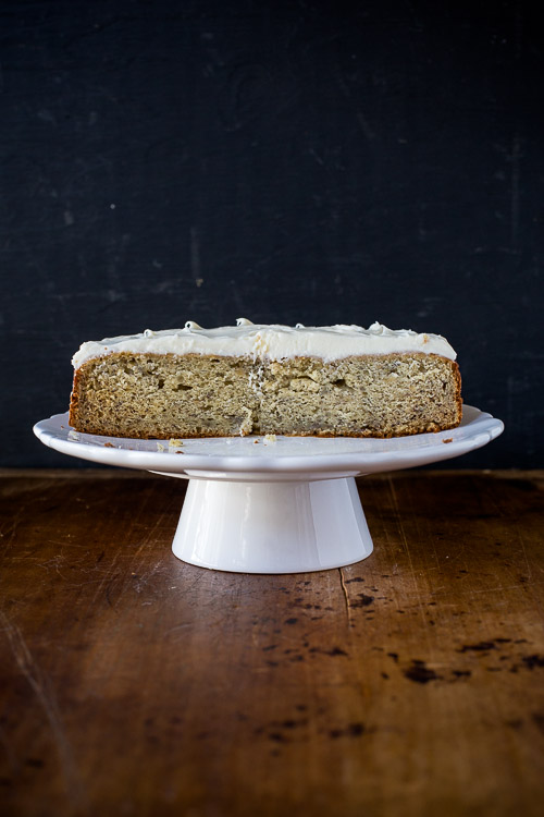 banana cake with cream cheese frosting | the merry gourmet